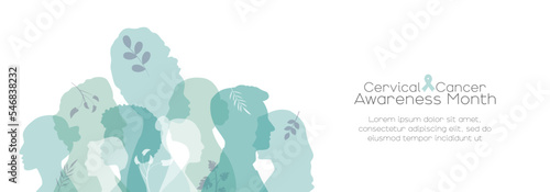 Cervical Cancer Awareness Month banner. Card with place for text.
