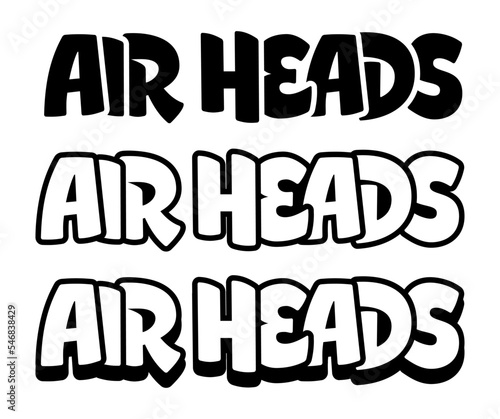 AIR HEADS text Logo Vector Car Decal Sticker, Symbol Sport Logo.