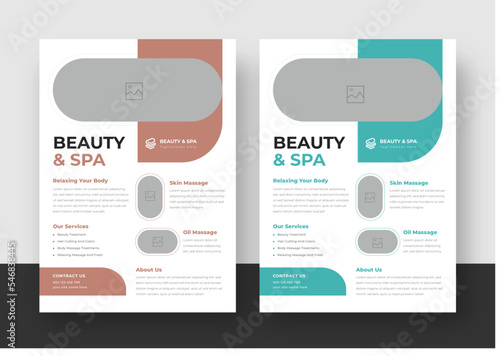 Clean Professional Salon Beauty Spa, Spa and Massage Flyer, Vector Flyer