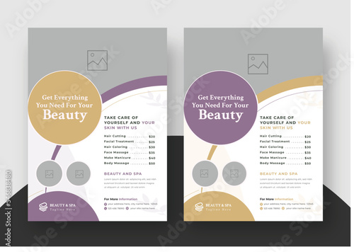 Spa and Beauty Care Flyer, a4 flyer, print ready, Spa Flyer Template