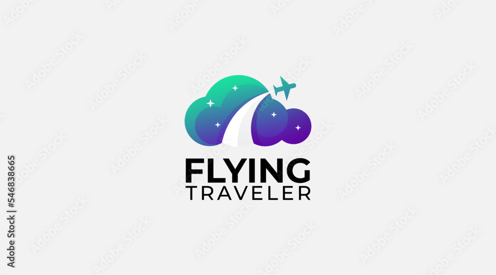 Cloud Travel Logo Template Design