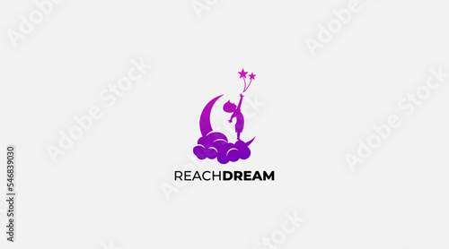 Catching the stars Child Dream logo design