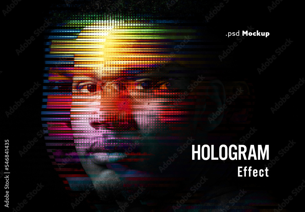 Hologram Effect Stock Template Adobe Stock