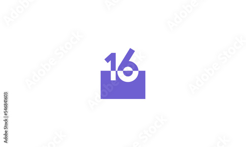 16 Number Purple Fresh Minimal Logo