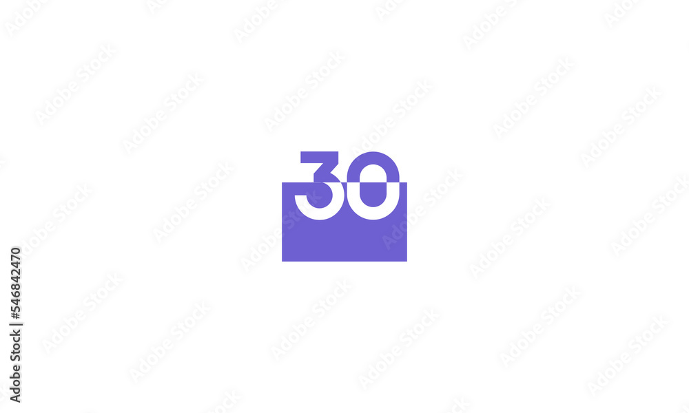 30 Number Purple Fresh Minimal Logo 30 Number Purple Fresh Minimal Logo