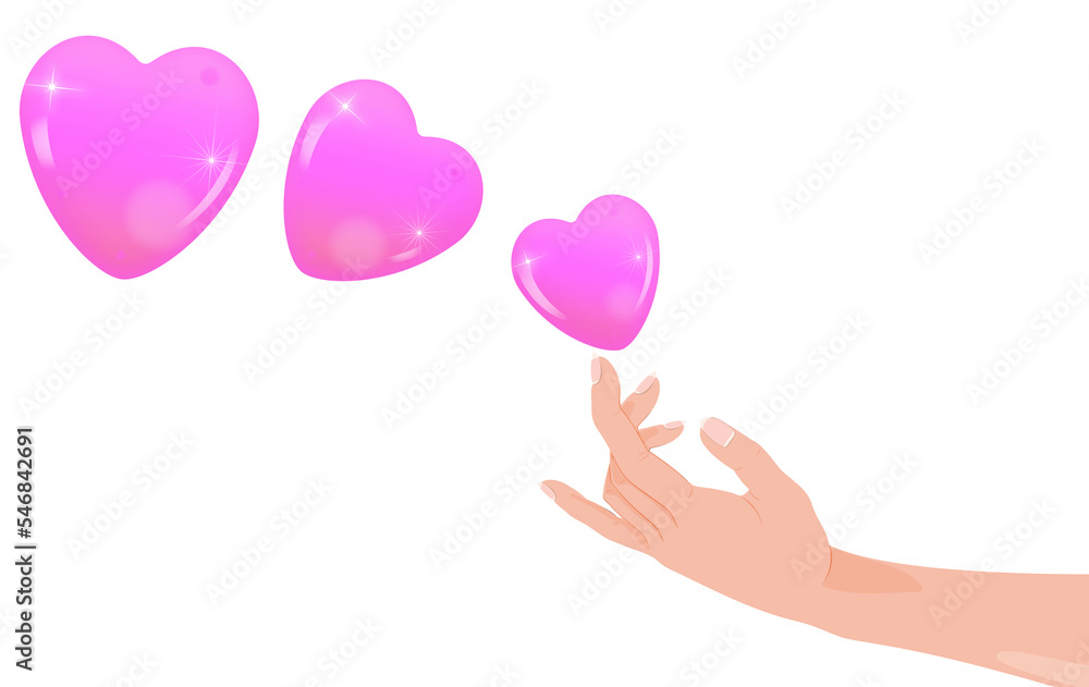 Heart in hand transparent background Woman hand blowing a pink heart heart Heart in hand transparent background Woman hand blowing a pink heart heart
