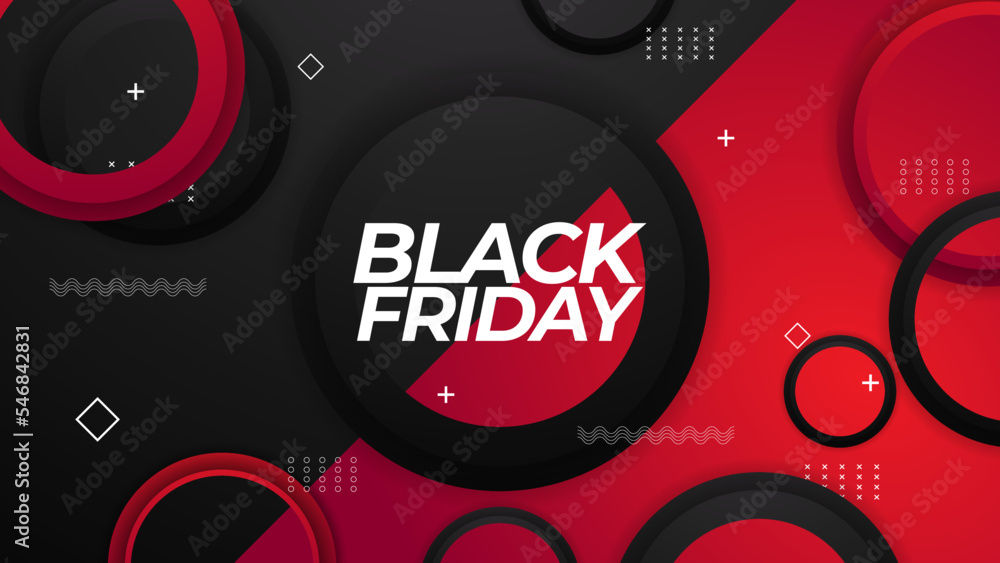 Obraz premium Black friday background banner with red and black color gradient