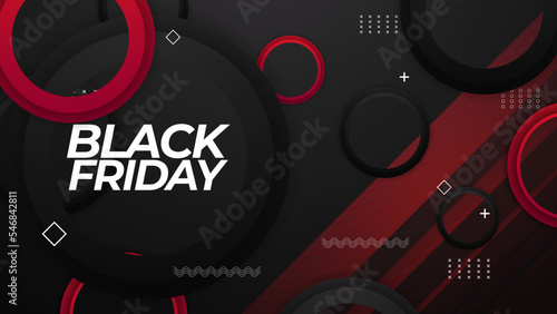 Black friday background banner with red and black color gradient