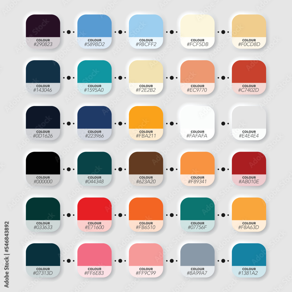 Different five color palettes set Different five color palettes set