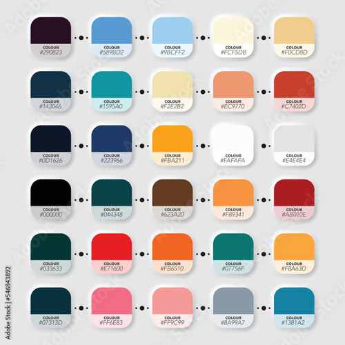 Different five color palettes set