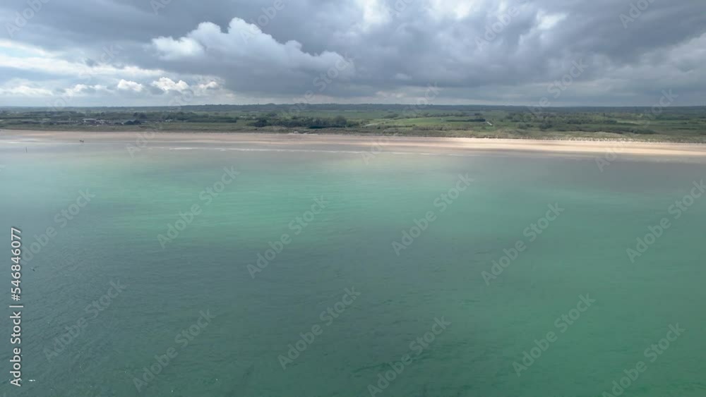 Aerial View of the ocean and Utah Beach, Normandy France Aerial View of the ocean and Utah Beach, Normandy France