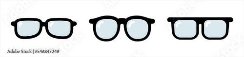 Eye glasses icon. eyeglasses flat symbol. sunglasses signs stickers, vector illustration