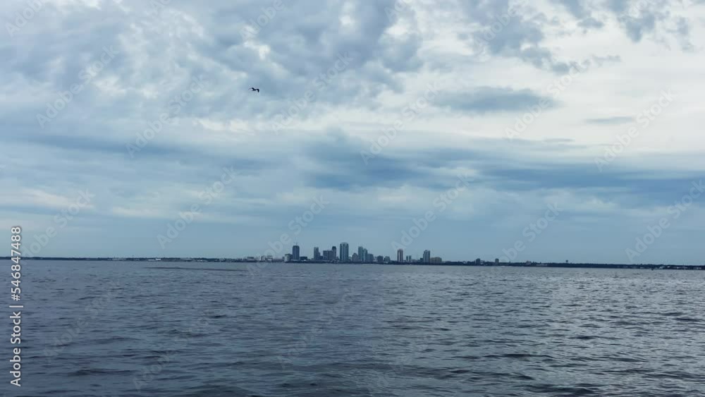 Beautiful skyline buildings of St. Petersburg seen through the ocean, Florida Beautiful skyline buildings of St. Petersburg seen through the ocean, Florida