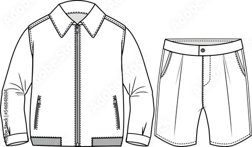 KID BOYS WEAR TEE AND PAJAMA SET FLAT DESIGN VECTOR