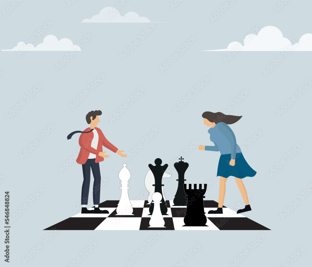 chess pieces and business achievements, business strategy and management concept. vector.
