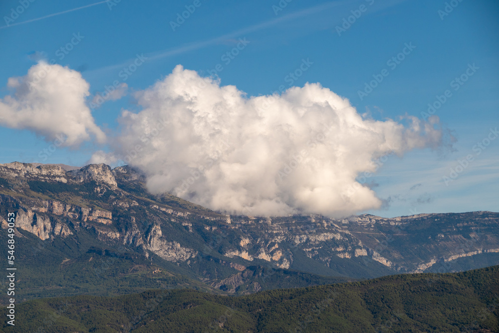 High mountains and clouds, beautiful natural landscape