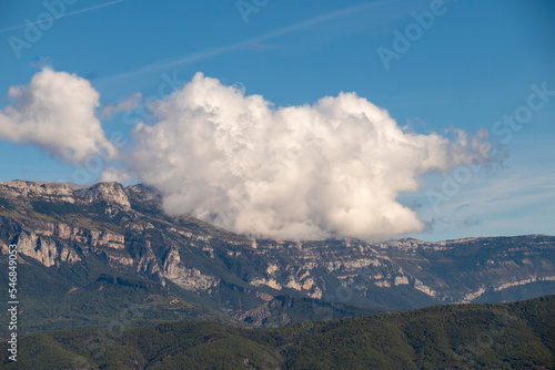 High mountains and clouds, beautiful natural landscape