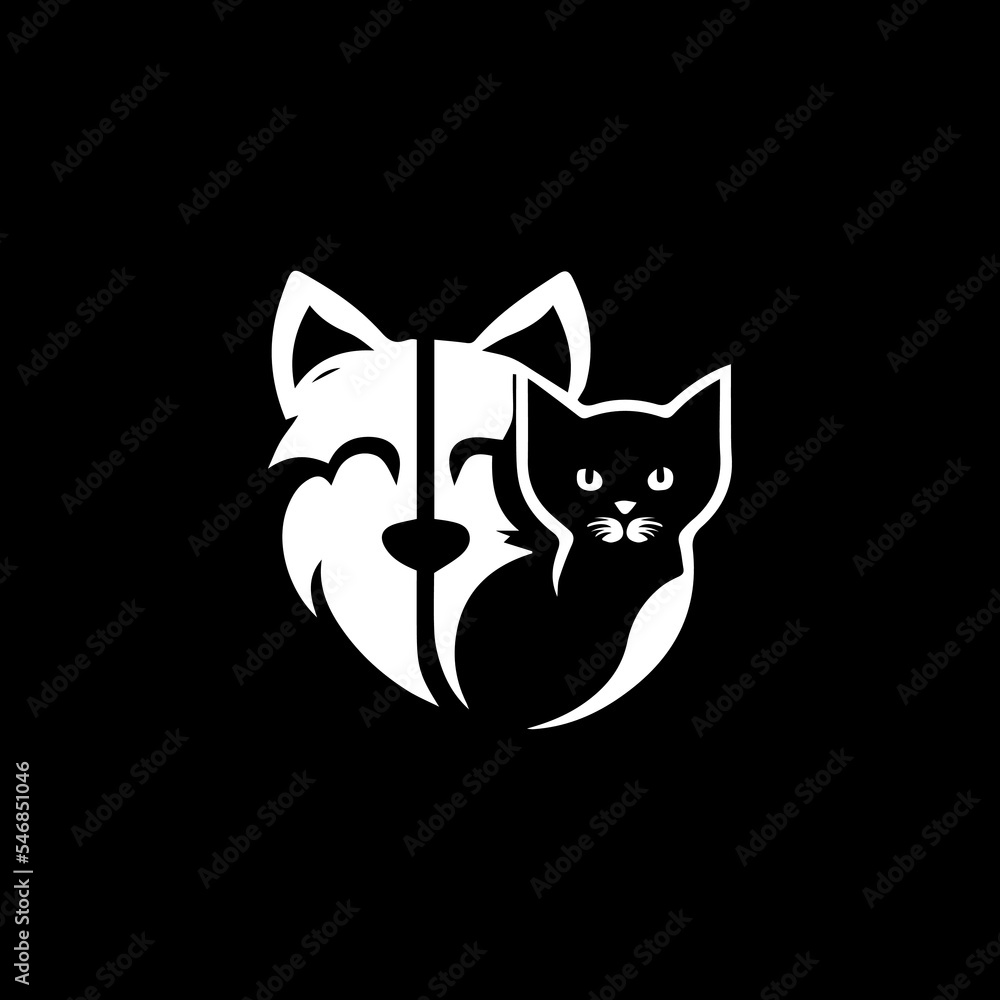 Fototapeta premium Cat logo , posive and negative logo , pet logo