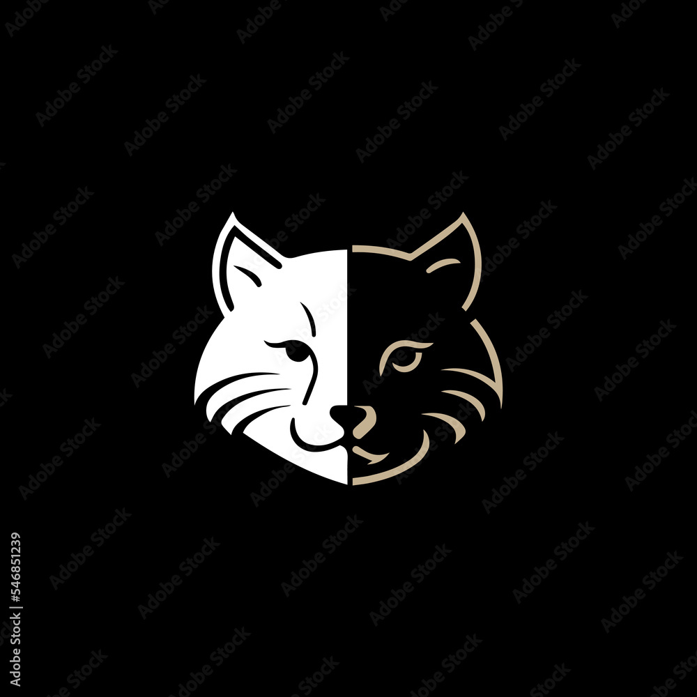 Fototapeta premium Cat logo , posive and negative logo , pet logo
