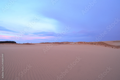                          Tottori sand dunes at dawn Japan