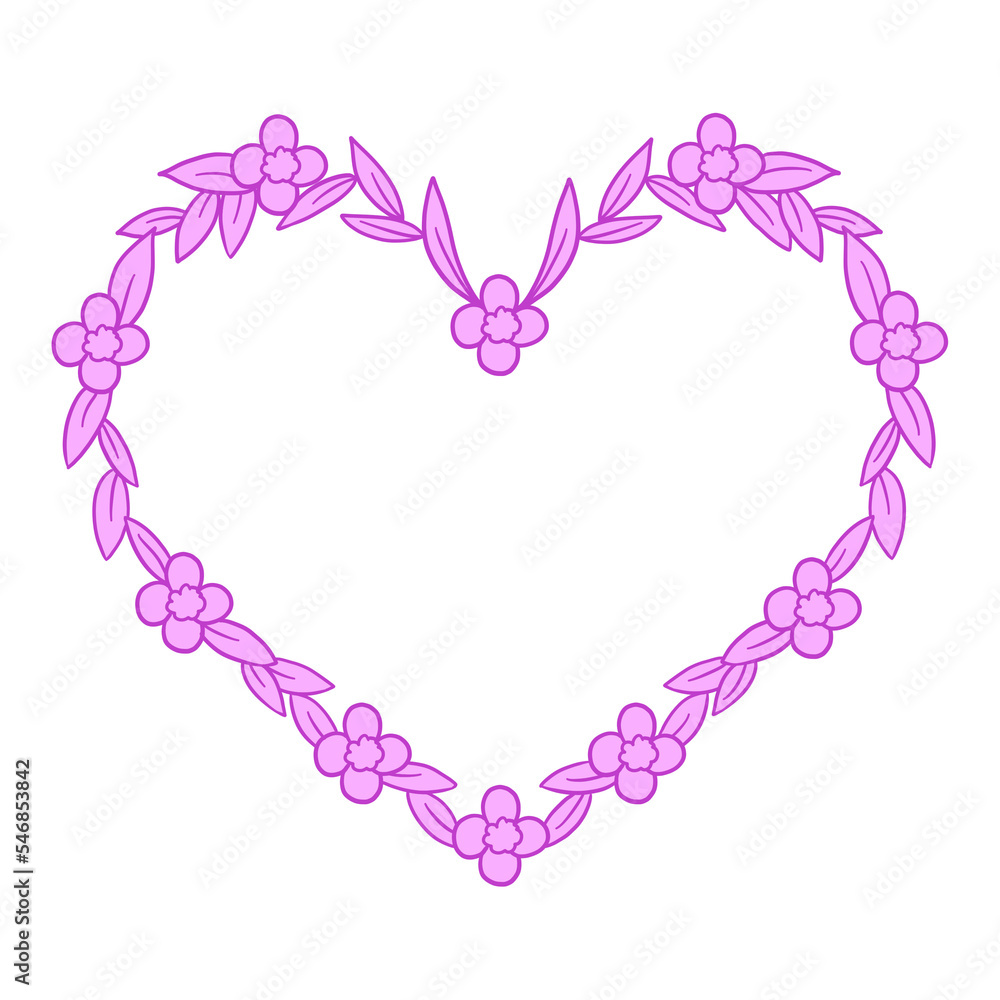 Purple Heart Floral Frame