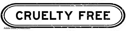 Grunge black cruelty free word rubber seal stamp on white background