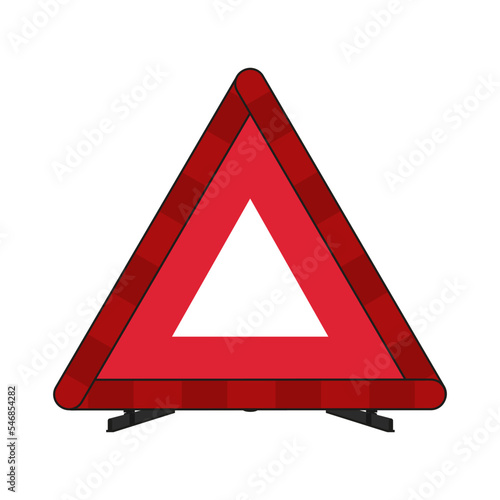 Triangular emergency sign isolated on white background