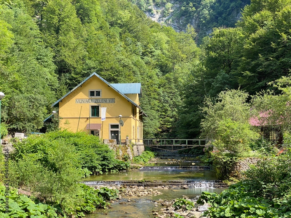 A small hydroelectric power station “Munjara” in the significant landscape Green whirpool - Croatia (Mala hidroelektrana Munjara u značajnom krajoliku Zeleni vir, Skrad - Gorski kotar, Hrvatska) A small hydroelectric power station “Munjara” in the significant landscape Green whirpool - Croatia (Mala hidroelektrana Munjara u značajnom krajoliku Zeleni vir, Skrad - Gorski kotar, Hrvatska)