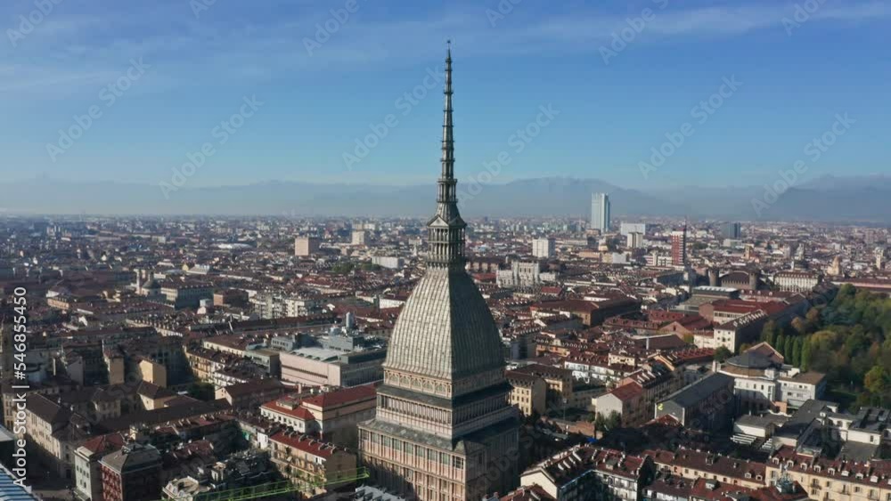 Aerial view turning around Mole Antonelliana in Turin Italy
italy Aerial view turning around Mole Antonelliana in Turin Italy
italy