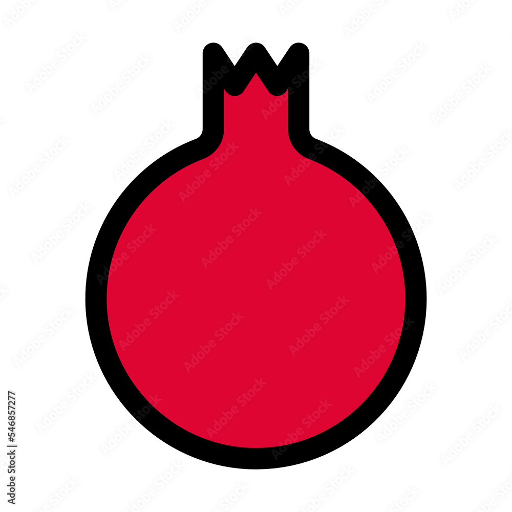 Obraz premium Pomegranate outline icon. Editable stroke. Vector graphics