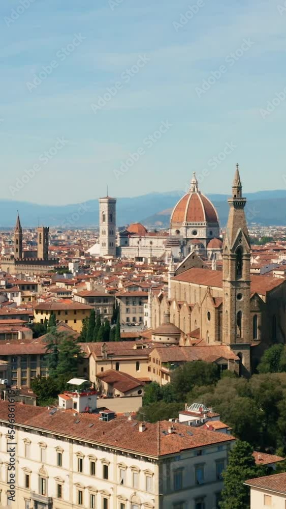 Cityscape of Florence. Vertical video Cityscape of Florence. Vertical video