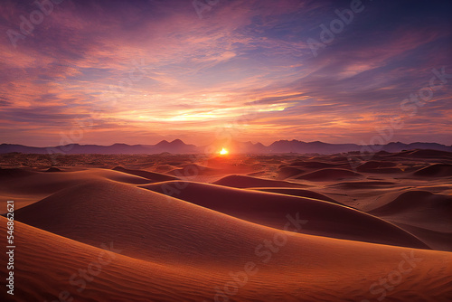Golden sands of the Sahara Desert ripple gracefully under a radiant sunset  with rich gold tones reflecting nature s majesty. A must-see spectacle of glowing dunes at dusk. 