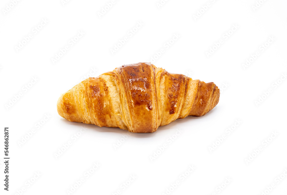 classic mini croissant on white background