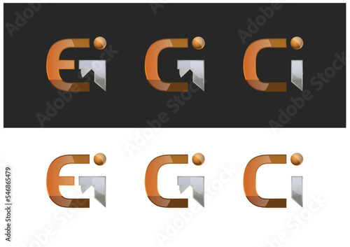 Various letters combinations form unique logo shapes