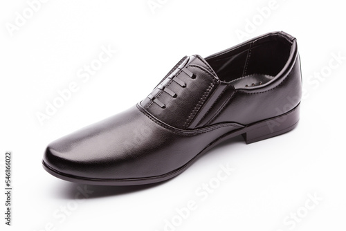 beautiful stylish men's shoes isolated on white background.