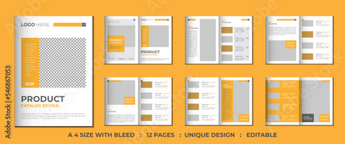 12 Pages company product catalog or portfolio template design