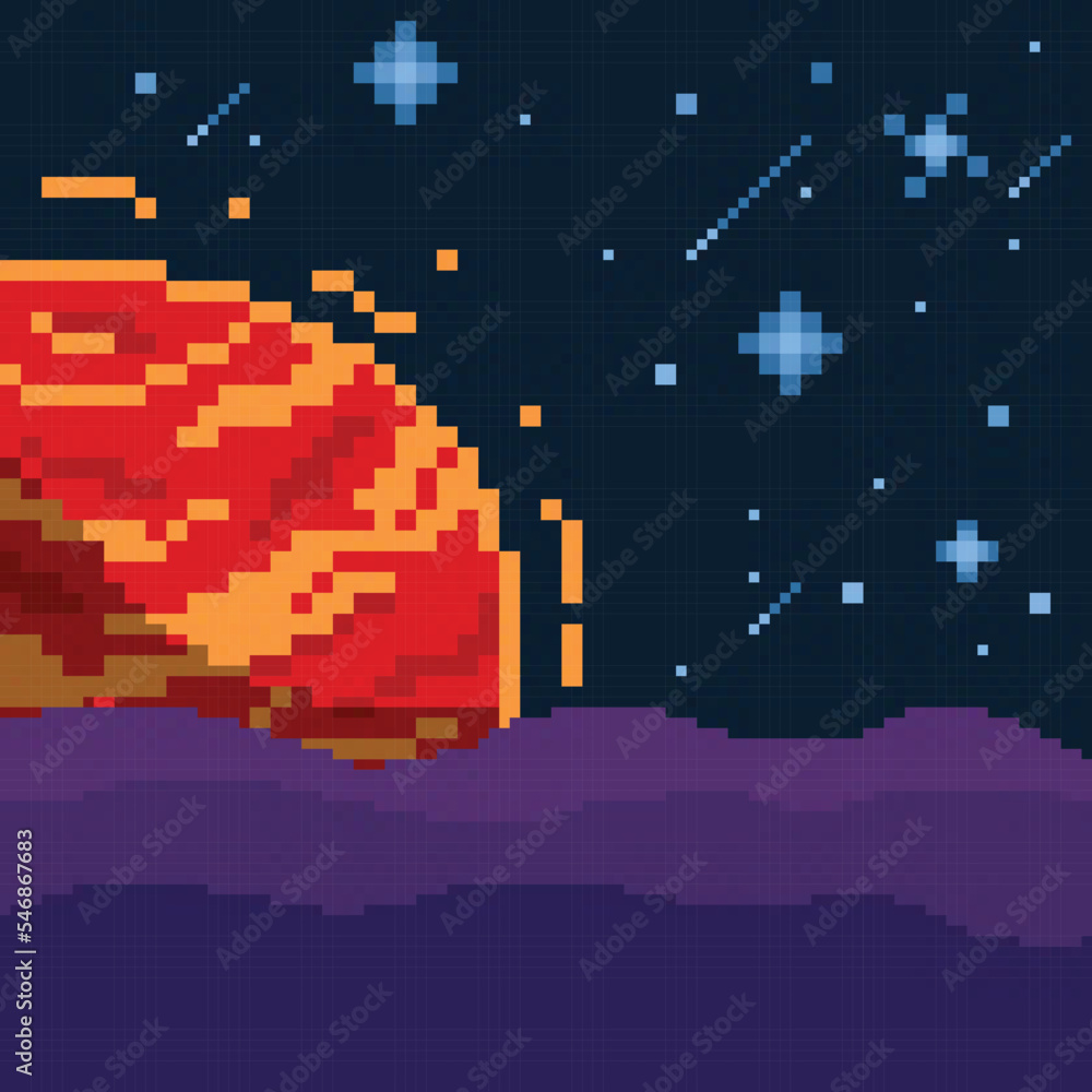 space with planet and stars background pixel art space with planet and stars background pixel art