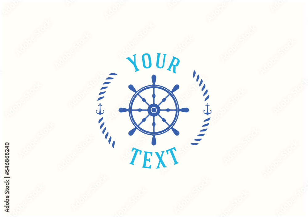 Sailing wheel logo concept, flat vector design Sailing wheel logo concept, flat vector design