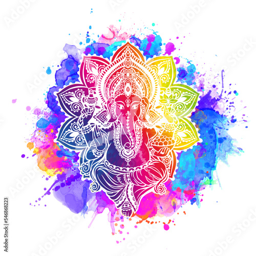 lord Ganesh image. God with elephant head. vector Illustration