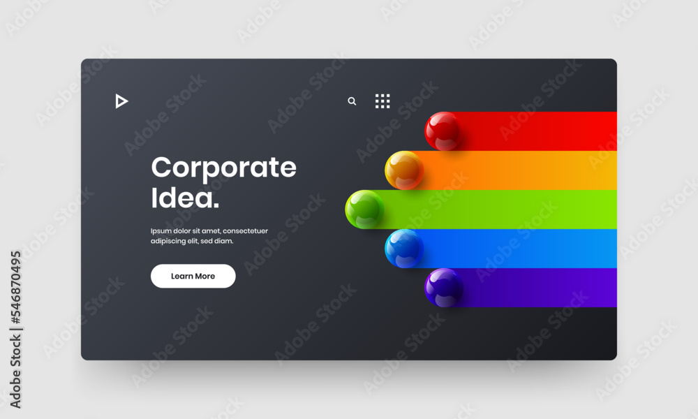 Trendy catalog cover vector design layout. Fresh 3D balls web banner concept. Trendy catalog cover vector design layout. Fresh 3D balls web banner concept.