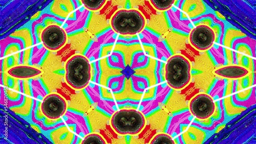 Endless Pop Art Style Kaleido ,Animation.Full HD 1920×1080.06 Second Long. LOOP. photo