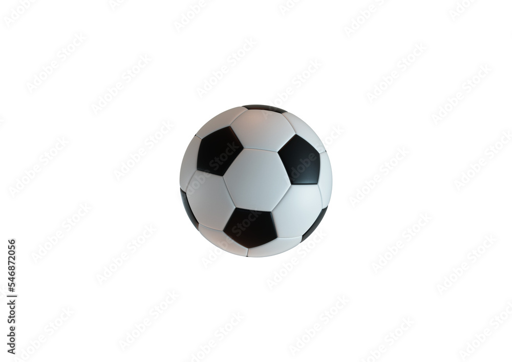 Black and white leather football on transparent background Black and white leather football on transparent background