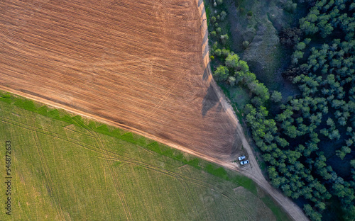 Spring  landscape in the countryside, Israel. Aerial view photo