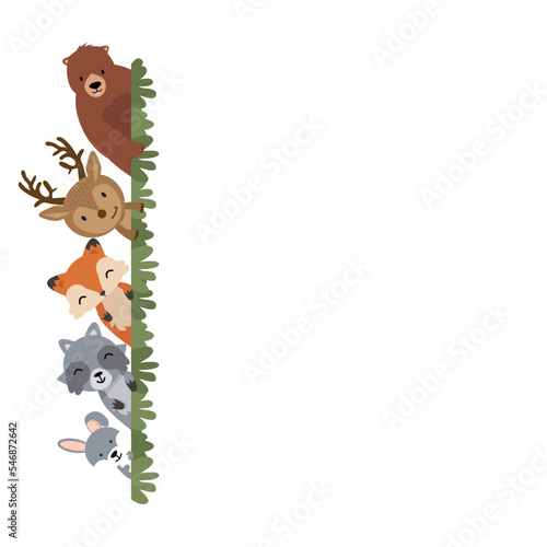 wild animal family greeting background