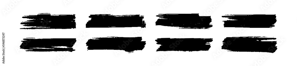 Grunge paintbrush collection bundle elements. Black solid lines vector illustration. Grunge paintbrush collection bundle elements. Black solid lines vector illustration.