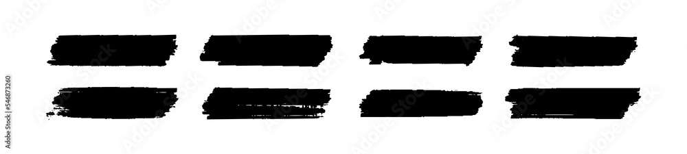 Abstract black paintbrush collection bundle elements. Stroke solid lines vector illustration. Abstract black paintbrush collection bundle elements. Stroke solid lines vector illustration.