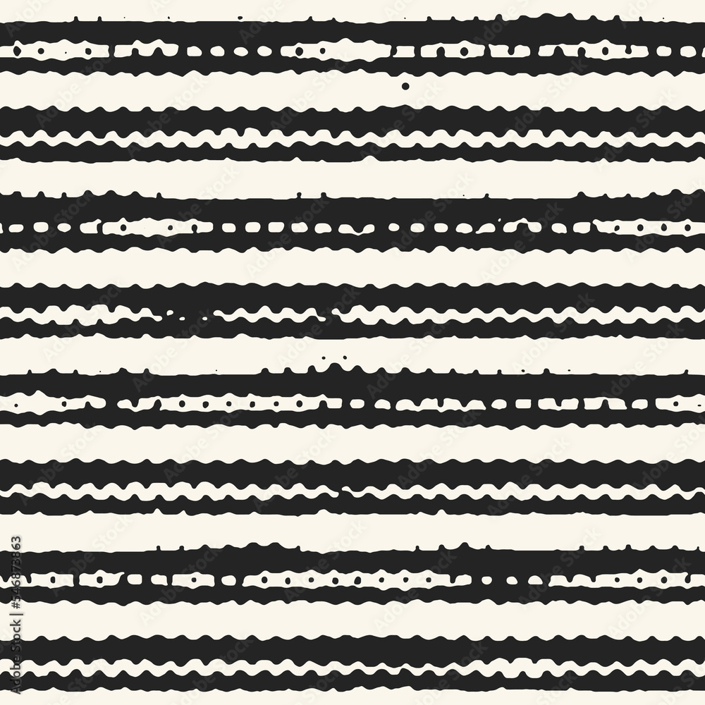 Ink Drawn Mottled Textured Striped Pattern