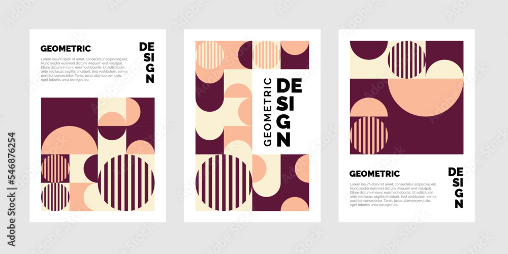 Geometric Mosaic Trifold brochure Template Vector background