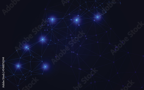 Blue Technology background. Creative lighting template background. Vector illustration