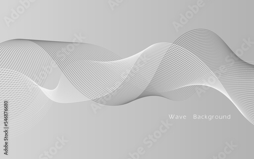 Abstract colorfull wave element for design. Stylized line art background. Vector illustration. Wave with lines created using blend tool. Digital frequency track equalizer. Curved wavy line.